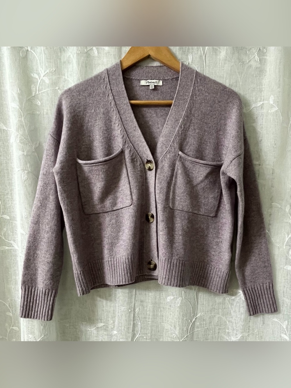 Madewell Lavender Button-Front Cardigan Size XXS